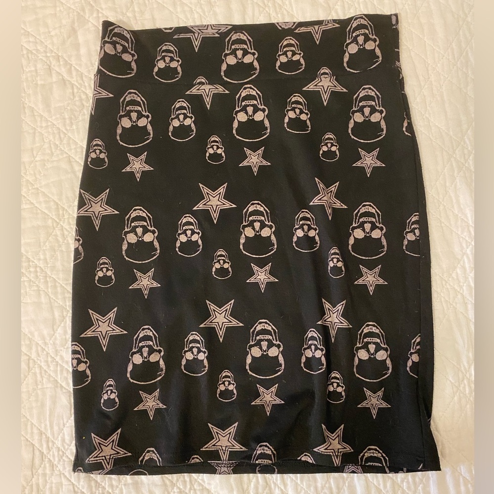 Azules Black Skull and Star Pencil Skirt
